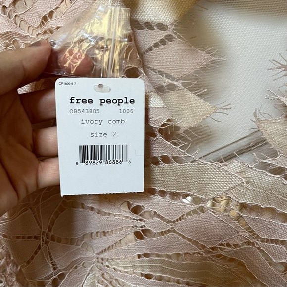 Free People Deco Lace Mini Dress in Ivory Combo 2 NWT - Picture 11 of 14